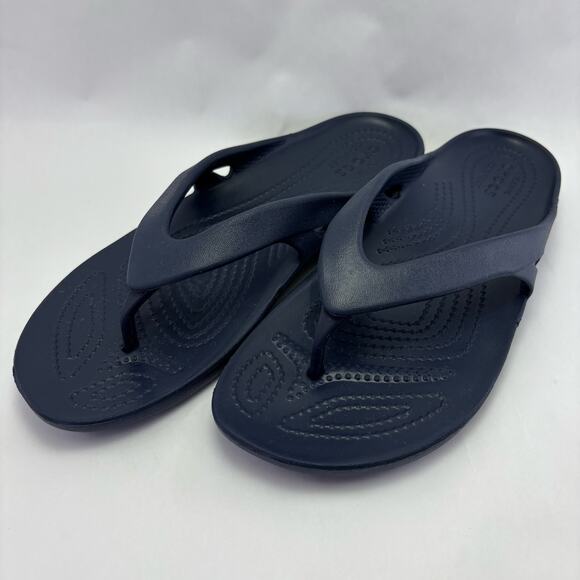 CROCS “Kandee II” Iconic Comfort Flip Flops Dark Blue Size Women’s 8 - Picture 10 of 12